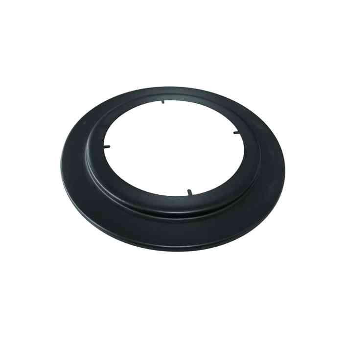.. Rosone coprimuro ellittico acciaio al carbonio verniciato nero Wall plate elliptical for connection of 45
