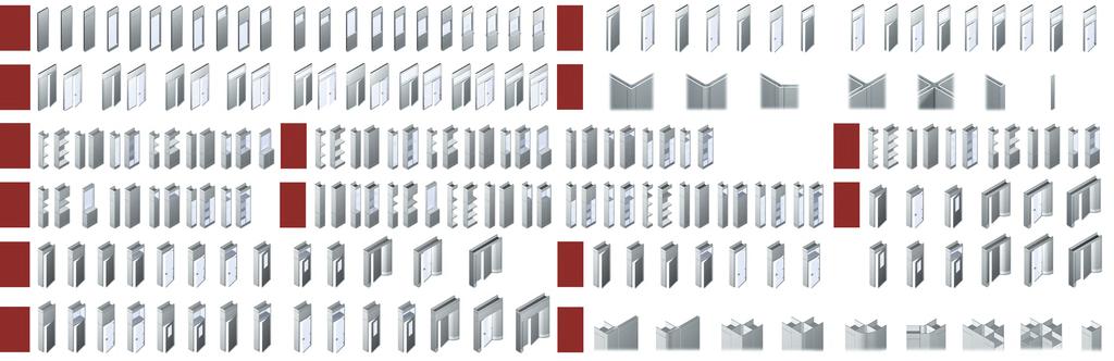 ESPANSIONE 23 MODULISTICA MODULISTICA NODI - ANGOLI Attrezzata / Divisoria 90 Attrezzata / Divisoria 90 curvo Angolo 90 Angolo 135 Angolo a 3 vie Angolo a 4 vie Tamponamento H.3000 1920 PORTE L.