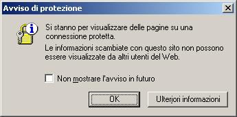 Digitare OK all avviso di protezione che apparirà al