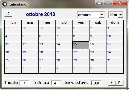 1. INTRODUZIONE Il programma si presenta come un normale calendario in cui i giorni relativi ad un mese sono tutti mostrati in una griglia.