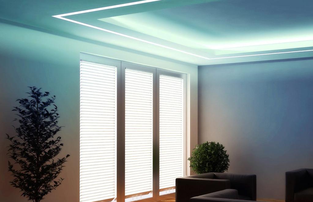 Striscia Led RGB+W da Interni Striscia FLESSIBILE Ottica SATINATA La Striscia a Led Linelight è pensata per realizzare un ambiente in cui la luce è