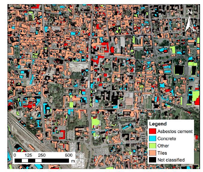 Mappatura delle coperture di cemento amianto in ambiente urbano Generazione di mappe di