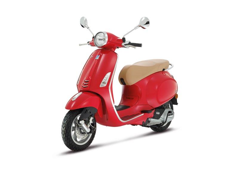 MONTEBIANCO BLU MIDNIGHT NERO VULCANO ROSSO DRAGON VESPA PRIMAVERA 50 / 125 3V / 150 3V Vespa Primavera parte da linee moderne e filanti, che richiamano nei punti chiave l immagine stilosa ed