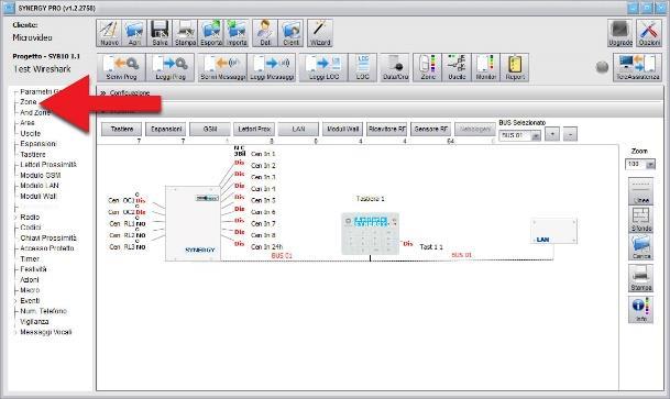 Monitor Analogico realtime della singola Zona Visualizzazione in tempo reale della