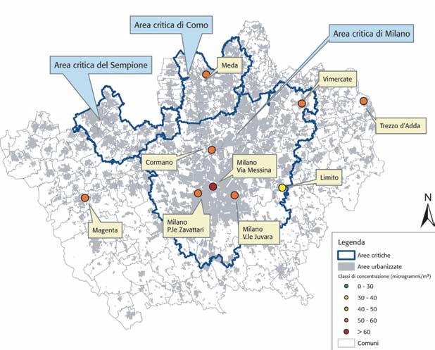 Inquinamento cronico da PM10 in provincia (2000) Le iniziative di risposta Oltre alle iniziative di blocco del traffico, (predisposte dalla Regione nei comuni appartenenti alle zone