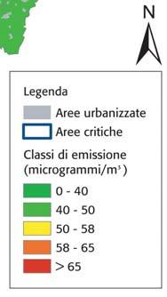 Figura 2 - Inquinamento cronico da PM10 (mg/m 3 ) in provincia (2000) (Fonte: Provincia, Direzione Centrale Ambiente, 2002. Elaborazione: Punto Energia, 2002).