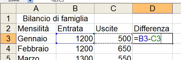 SIMBOLI MATEMATICI: NOTA BENE: Una formula in Excel è SEMPRE introdotta dal segno =.