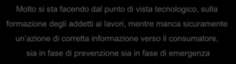 Comunicazione del rischio Molto si sta facendo dal punto di