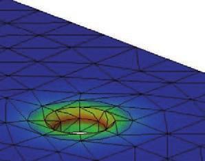 articulated screw touches the inside edge of the hole, the extra-preassures conditions that could cause the breaking of the glass are clear 2 Tension simulation with countersunk hole 3 Tension