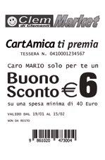 giugno su di una spesa minima di 4 (non inferiore al valore dei buoni) La spesa con