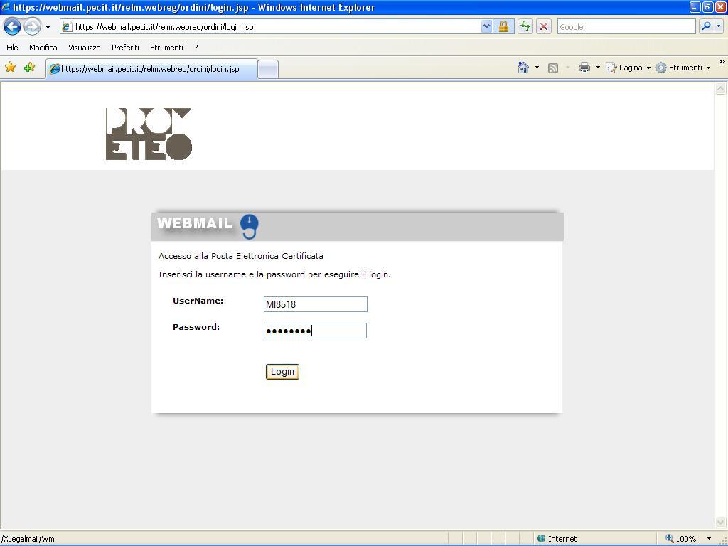 certificata Prometeo tramite webmail aprire un browser web, come per esempio Internet Explorer e/o Firefox e/o Chrome, e digitare nella barra
