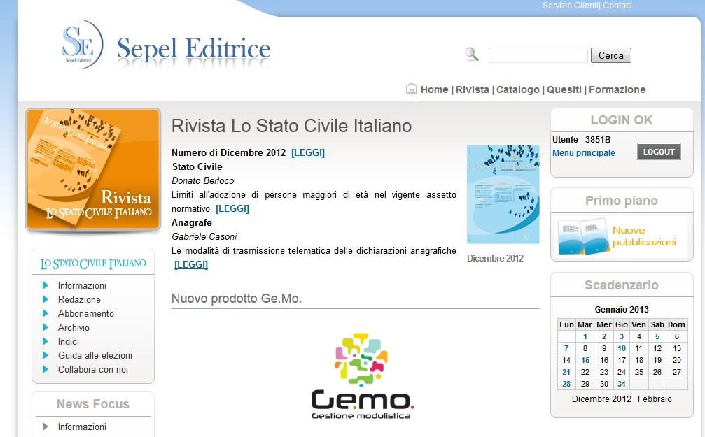 it ed accedere alla sezione Rivista.