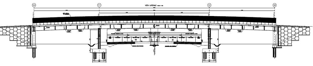 Figura 2-17 Vista laterale della tipologia di cavalcavia a tre luci Figura 2-18 Vista laterale della tipologia di cavalcavia a una luce Figura 2-16 Sezioni trasversali tipiche dei cavalcavia 2.2.5.