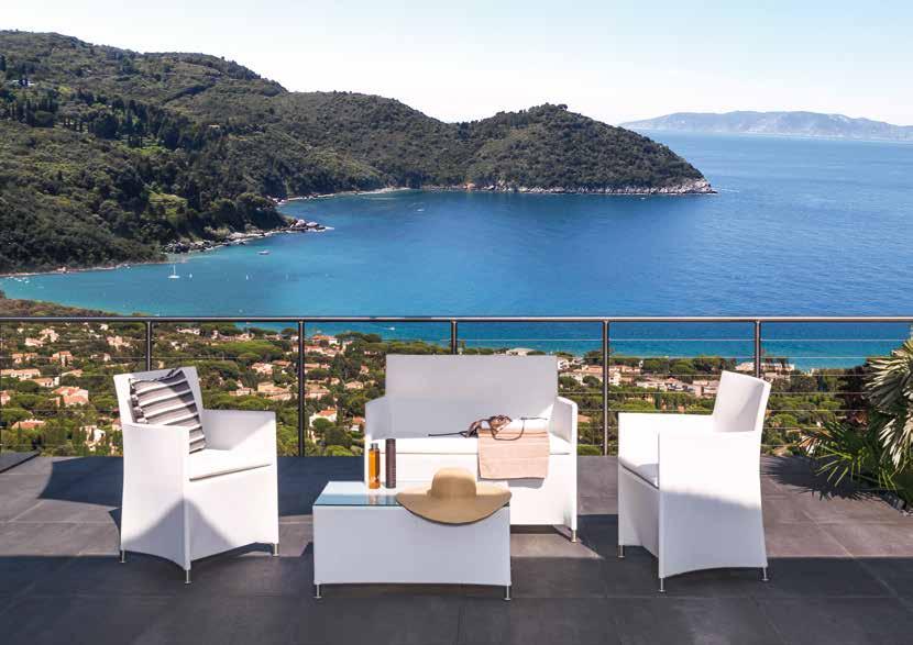 Easy set lounge Set da 4 pezzi con struttura in