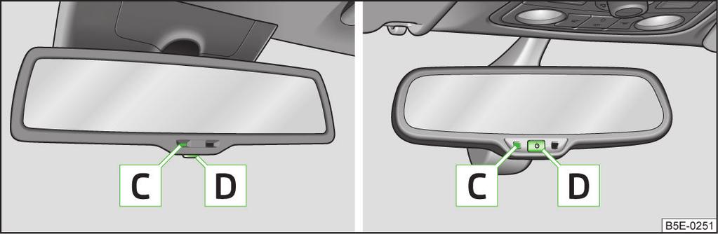 Per determinare la distanza dai veicoli che seguono, utilizzare se possibile lo specchietto retrovisore interno.