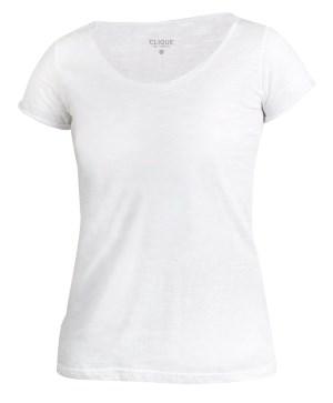 DERBY-T LADIES Clique 029343 7.45 EUR T-shirt donna in tessuto fiammato. Cuciture laterali. Girocollo ampio.