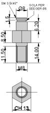 M8x35 BORCHIA FORO DIAMETRO 8,5 CON SVASATURA - ART 146301: KIT COMPLETO ATTACCO