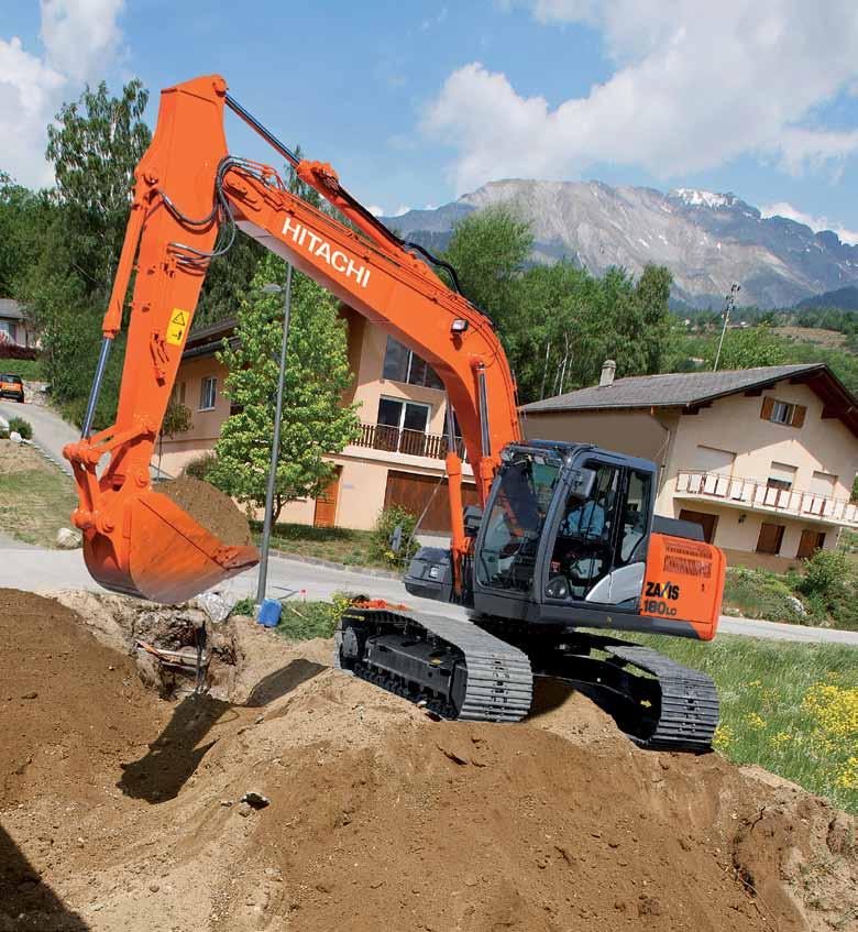 ZX180-5 PRODUTTIVITÀ La nuova gamma media di escavatori ZAXIS può avere un minore impatto ambientale, ma è anche in grado di offrire un maggiore impatto sui livelli di produttività.