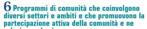 Gli Obiettivi Specifici del Progetto di Promozione della AF Setting: scuola/comunità 5.