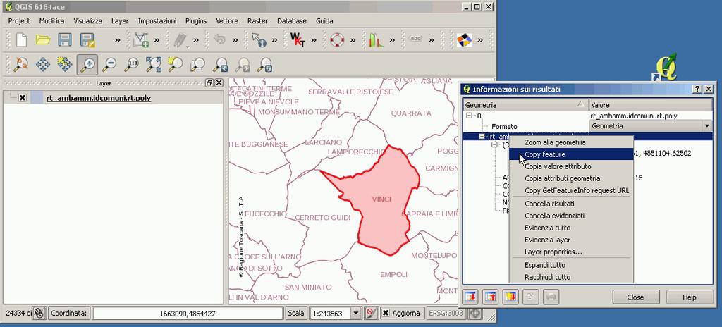 QGIS recupero geometria da WMS Identifcata la