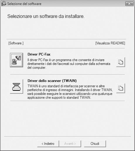 INSTALLAZIONE DEL DRIVER DELLO SCANNER Il driver dello scanner (driver TWAIN) può essere utilizzato solo se la macchina è collegata in rete.