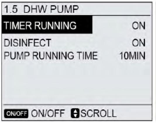 Se si seleziona NON in modalità di priorità ACS (DHW PRIORITY) quando è disponibile, e le funzionamento di riscaldamento o raffreddamento sono spente, la pompa di calore surriscalda l'acqua come