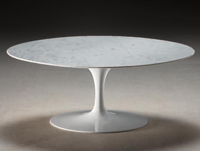Table, with aluminium basement marble top white Carrara, black Marquinia or laminated top (white/black) 38 Art. 354 - cm.