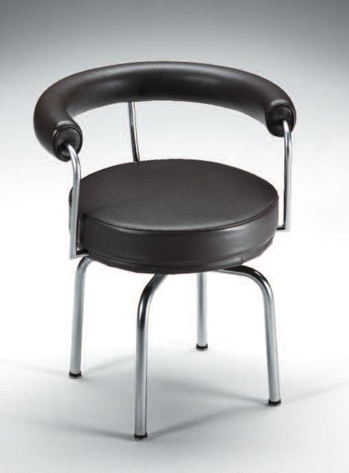 Armchair with frame in tubular steel chrome-plated or laquered, seat and