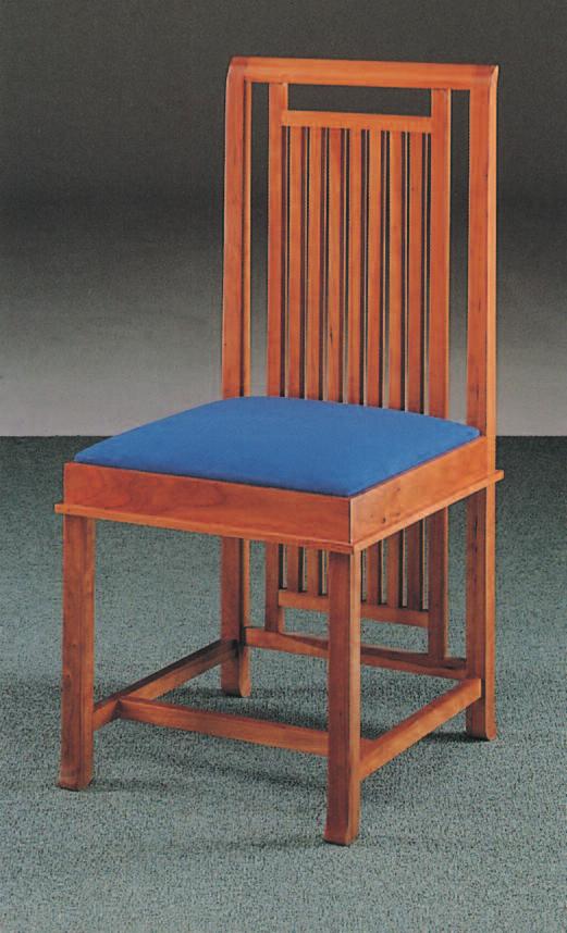 Cherry wood chair, leather or fabric seat cushion. Art. Coonley cm.