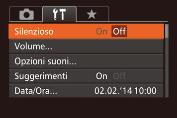 3 Scegliere una voce di menu. z Premere i pulsanti <o><p> oppure ruotare la ghiera <7> per scegliere una voce di menu.