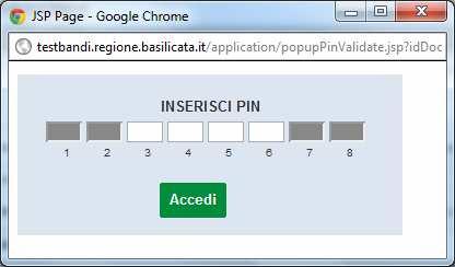 Inserendo il PIN e cliccando su Accedi si accede all istanza telematica da compilare.