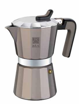 titanium Il suo colore unico aggiunge eleganza alla caffettiera tradizionale. Realizzata in alluminio di alta qualità, la moka Titanium offre l aroma e il sapore tradizionale del caffè.