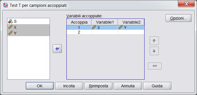 Test per campioni appaiati SPSS: Campioni appaiati Usando Welk_c11eser6.