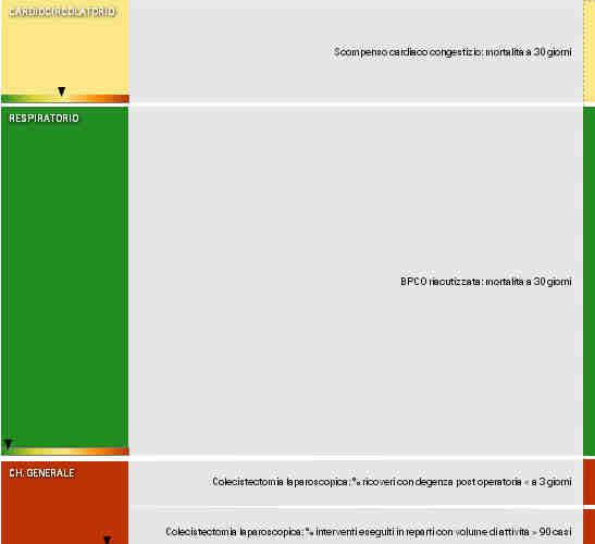 clinica) Dettaglio indicatori per area clinica (il colore della