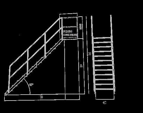 Scale in alluminio SECURSTEP Normativa ITALIANA D.Lgs. 81/2008 Art. 113 24 Codice Inclinazione 45 A (m) B (m) C (m) D (m) N.