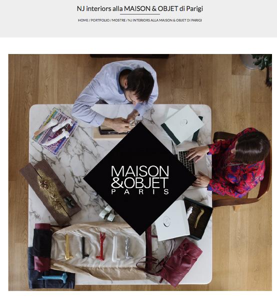 Dal 2 al 7 settembre 2016 NJ interiors ha partecipato alla fiera Maison & Objet Projets a Parigi.