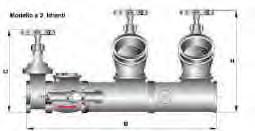 3" 1x70 390 300 FC045 4" 1x70 430 320 GRUPPO DI MANDATA SEMPLICE FLANGIATO UNI 10779 CON UN ATTACCO UNI 70 - UNI 804 FEMMINA CON GIRELLO.