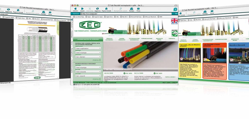 Il sito web Zec - The Zec web site In un ottica di miglioramento costante del servizio alla clientela, ZEC S.p.A.
