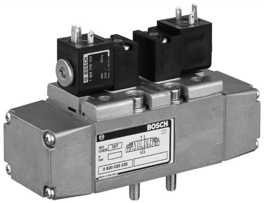 Distributore 5/3, comando elettrico Dati tecnici Tipo Valvola a cassetto, guarnizione elastica Standard ISO 5599/1 Campo pressione di esercizio 2,5.