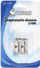 4110BT TEMPERino IN ALLUMINIO Due temperamatite in lega di alluminio a un foro confezionati in
