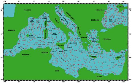 La circolazione nel Mar Mediterraneo
