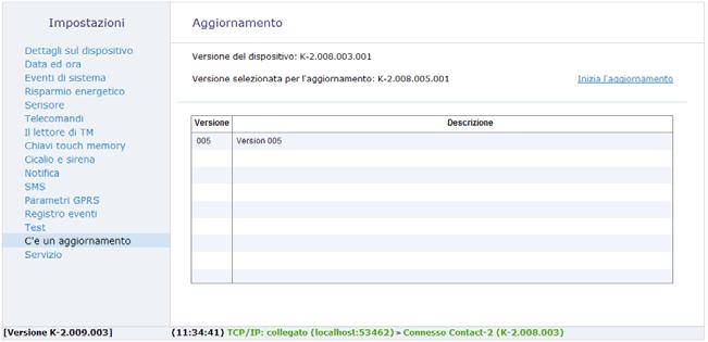 Configurare il dispositivo Dopo il successo con collegamento si vedrà questa pagina.