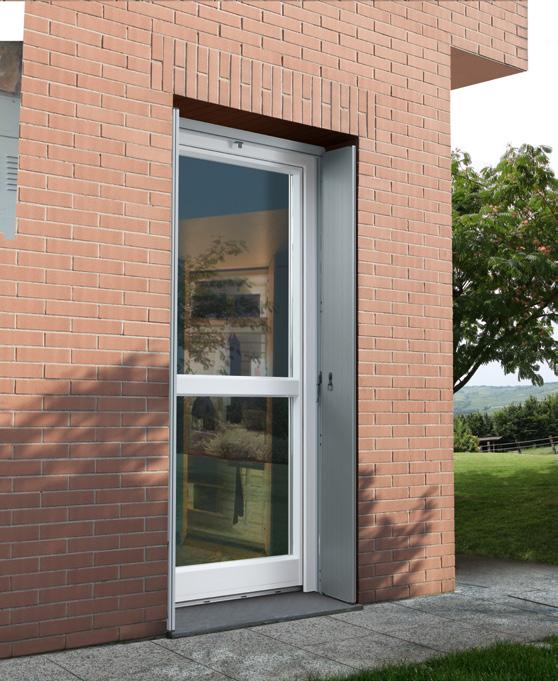 The sleek COCIF aluminium folding shutter also has concealed hinges.