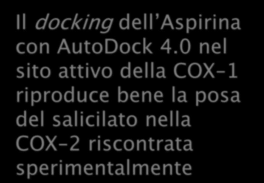 1 Å di distanza Il dal docking