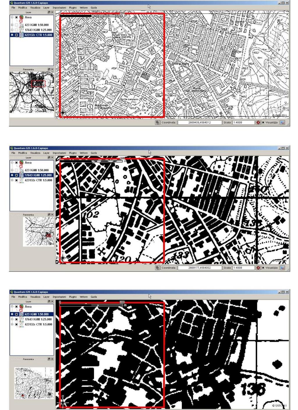 Le scale di rappresentazione CARTOGRAFIE TRADIZIONALI CTR (Carta tecnica Regionale) in scala 1:5.