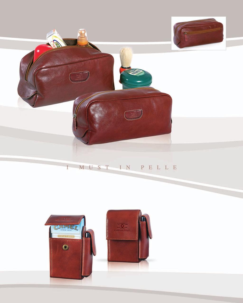 32 cavallari CA 172 NECESSAIRE chiusura superiore con cerniera tasca posteriore con cerniera cm 24x14x19 ca (chiuso) MATERIALE: pelle