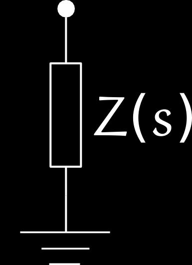 Ammettenza di un condensatore Y(s) = sc Impedenza di un induttore Z(s) =