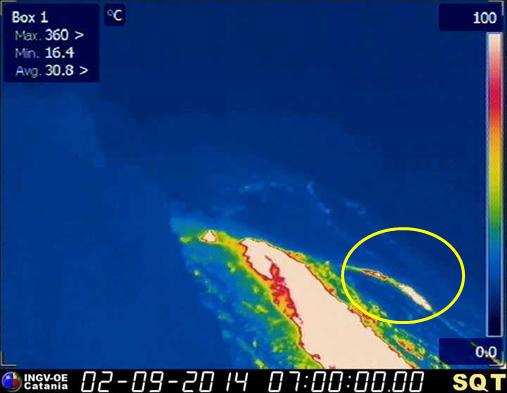 Inoltre, continua l emissione lavica prodotta dalla bocca effusiva situata a 650 m di quota, con modalità analoghe a quelle già segnalate nel comunicato precedente.