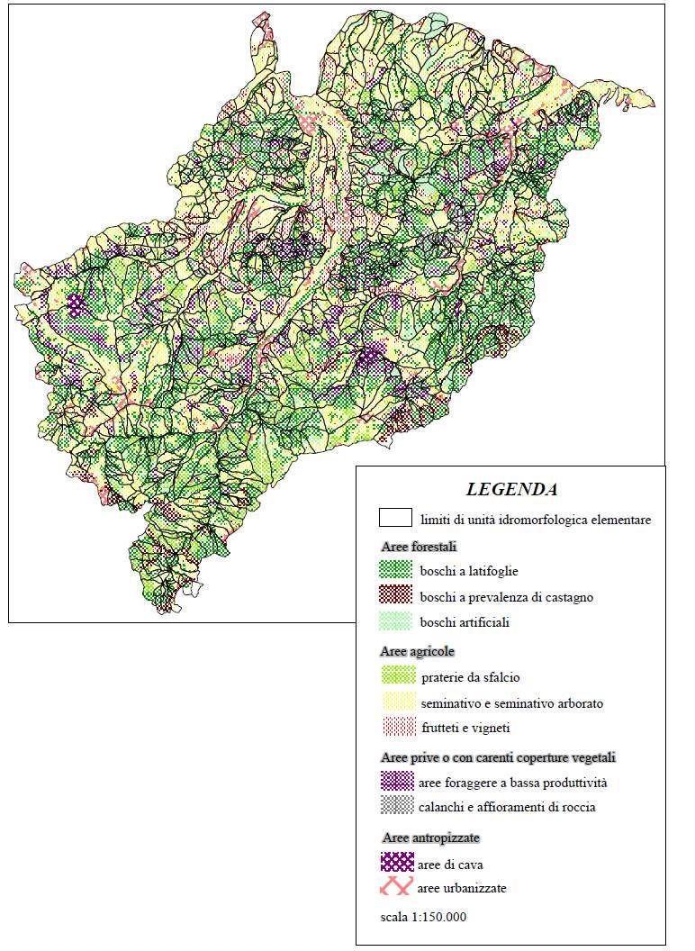 Figura 8 Carta dell'uso del suolo nel territorio montano del