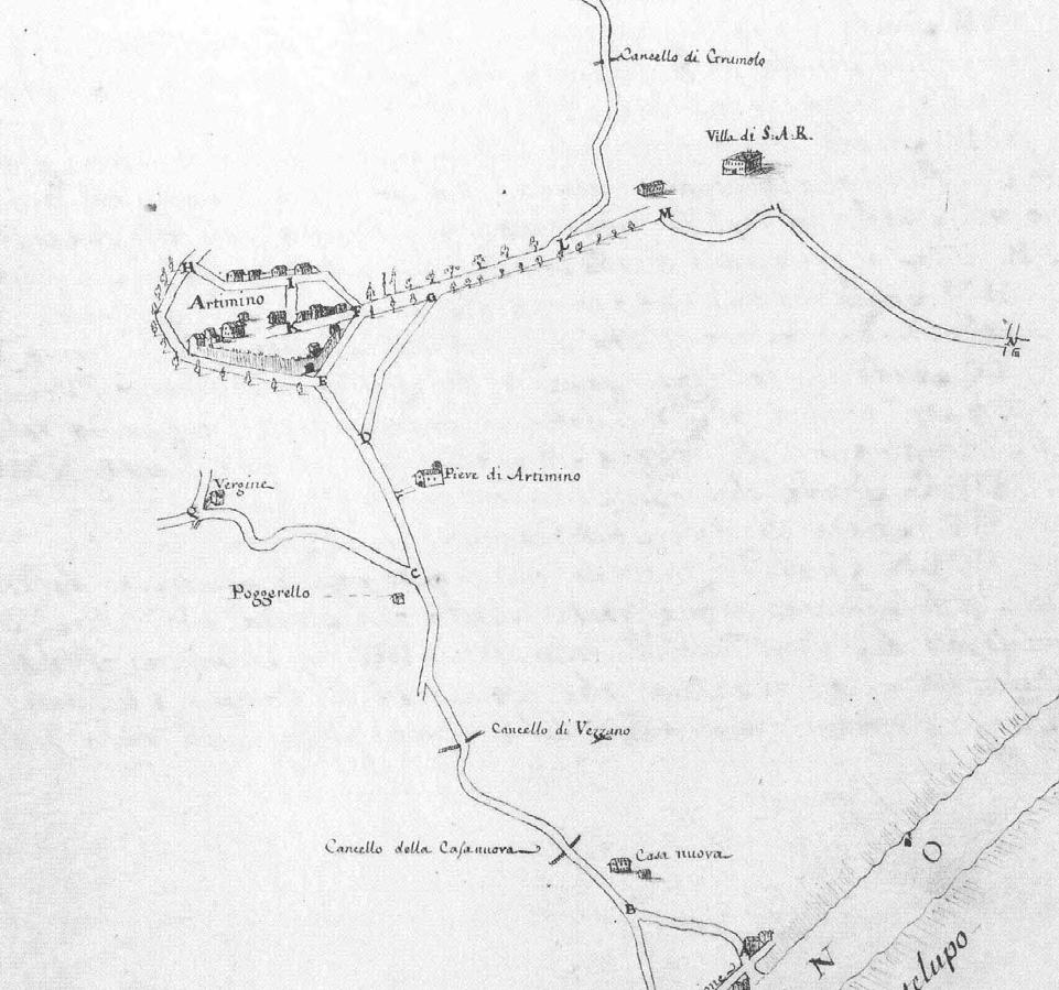 Cartografia Storica Descrizione: Pianta delle Strade del di contro Popolo (Artimino) Data: - Riferimento